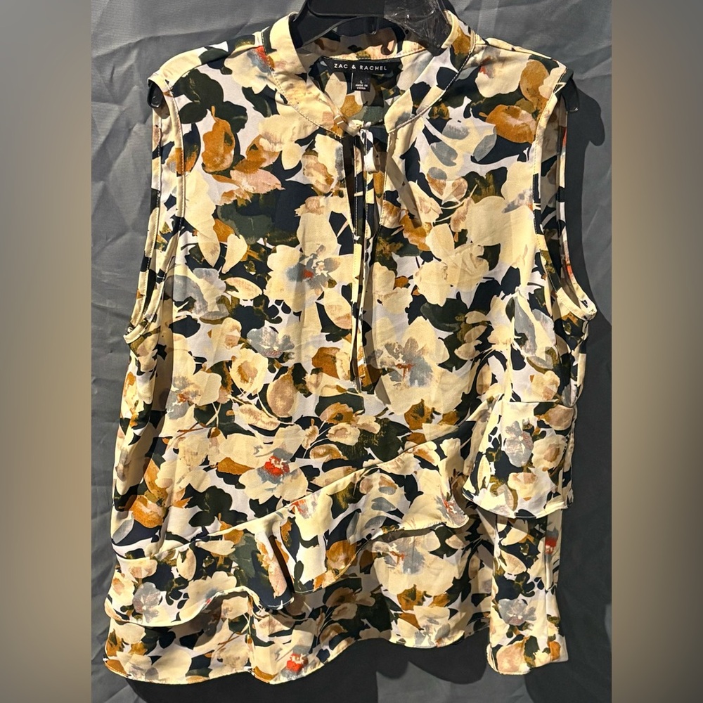 Zac & Rachel Multicolor Ruffle Teired Front Blouse